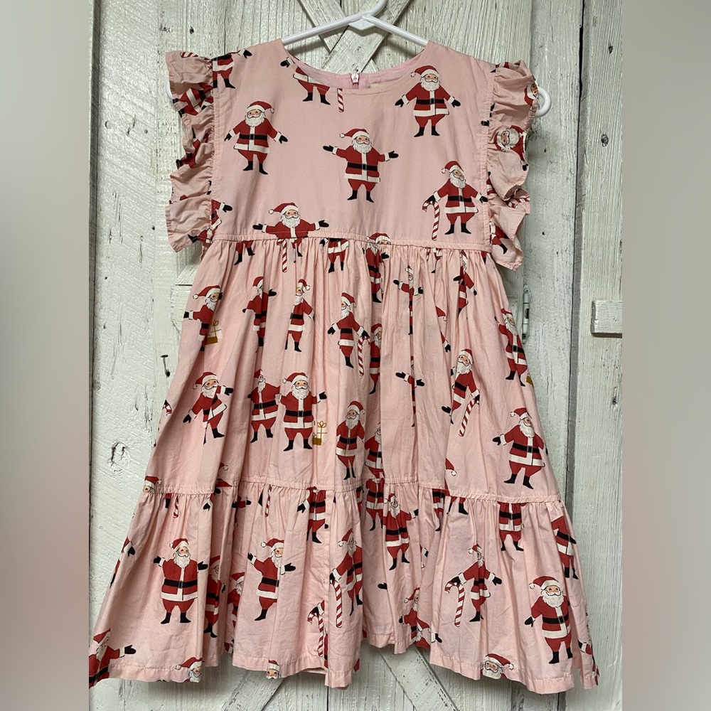 Pink chicken Santa dress light pink